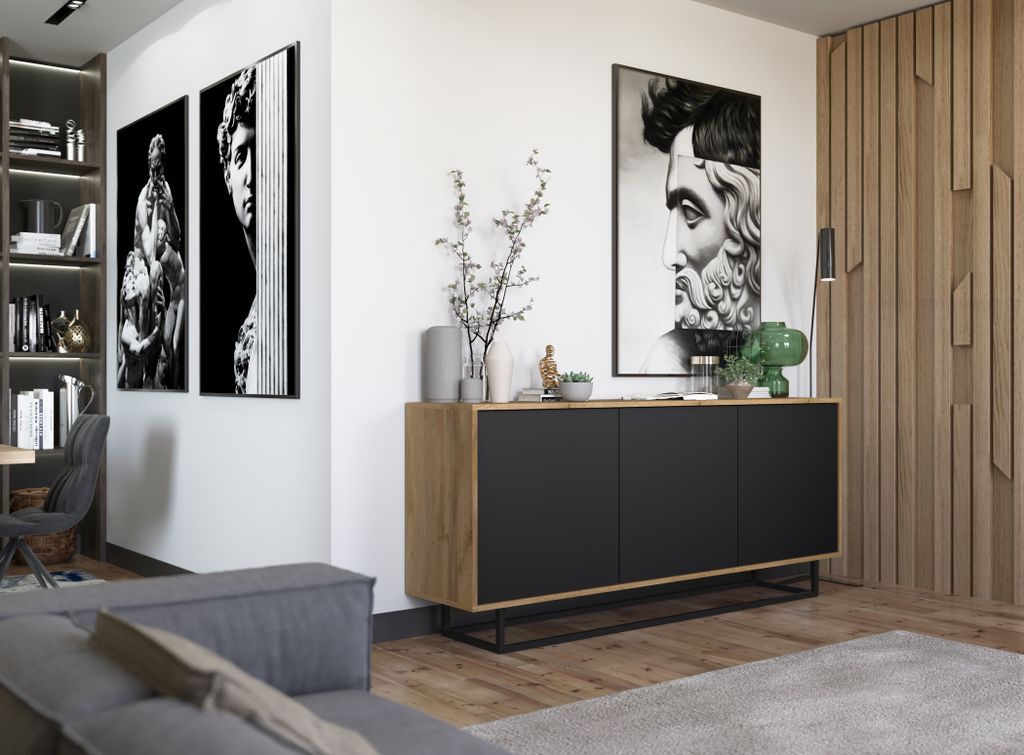 Komoda RTV ve stylu loft Dub Wotan Apollo 3D - Moderní - Obrázek produktu 4