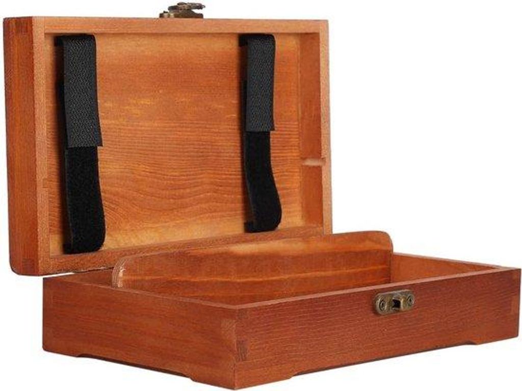Massives Holz-Skizzenstifte-Kasten mit Klappdeckel, 20 x 11,5 x 4,6 cm, Holz-Kinderschrein-Box