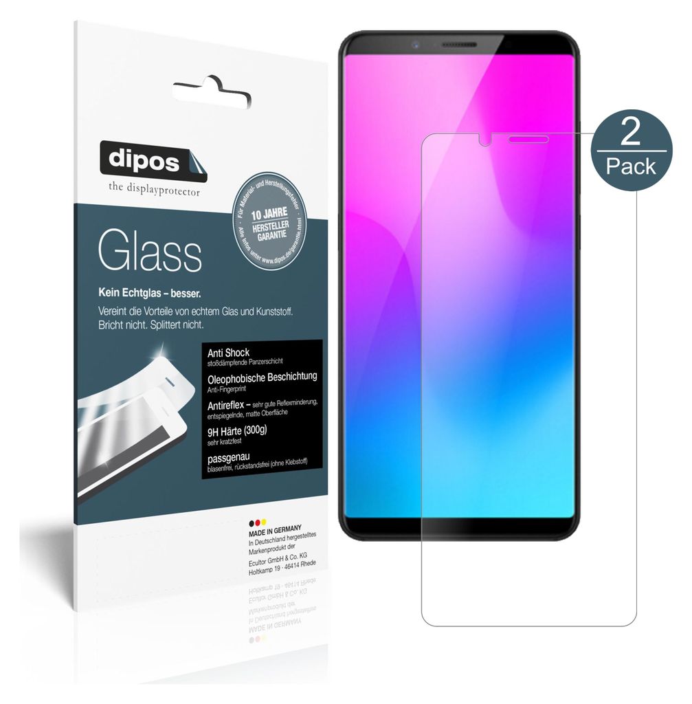 2x Schutzfolie für Nubia Z18 Mini matt - Anti-Shock 9H Produktbild 
