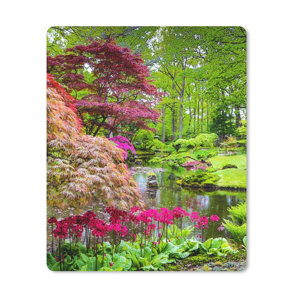 MuchoWow Mauspad Mousepad Bäume - Blumen - Japanisch - Natur - Wasser 19x23 cm - Mousepads - Maus Mat - Pad - Mausunterlage - Mauspads - Spielen