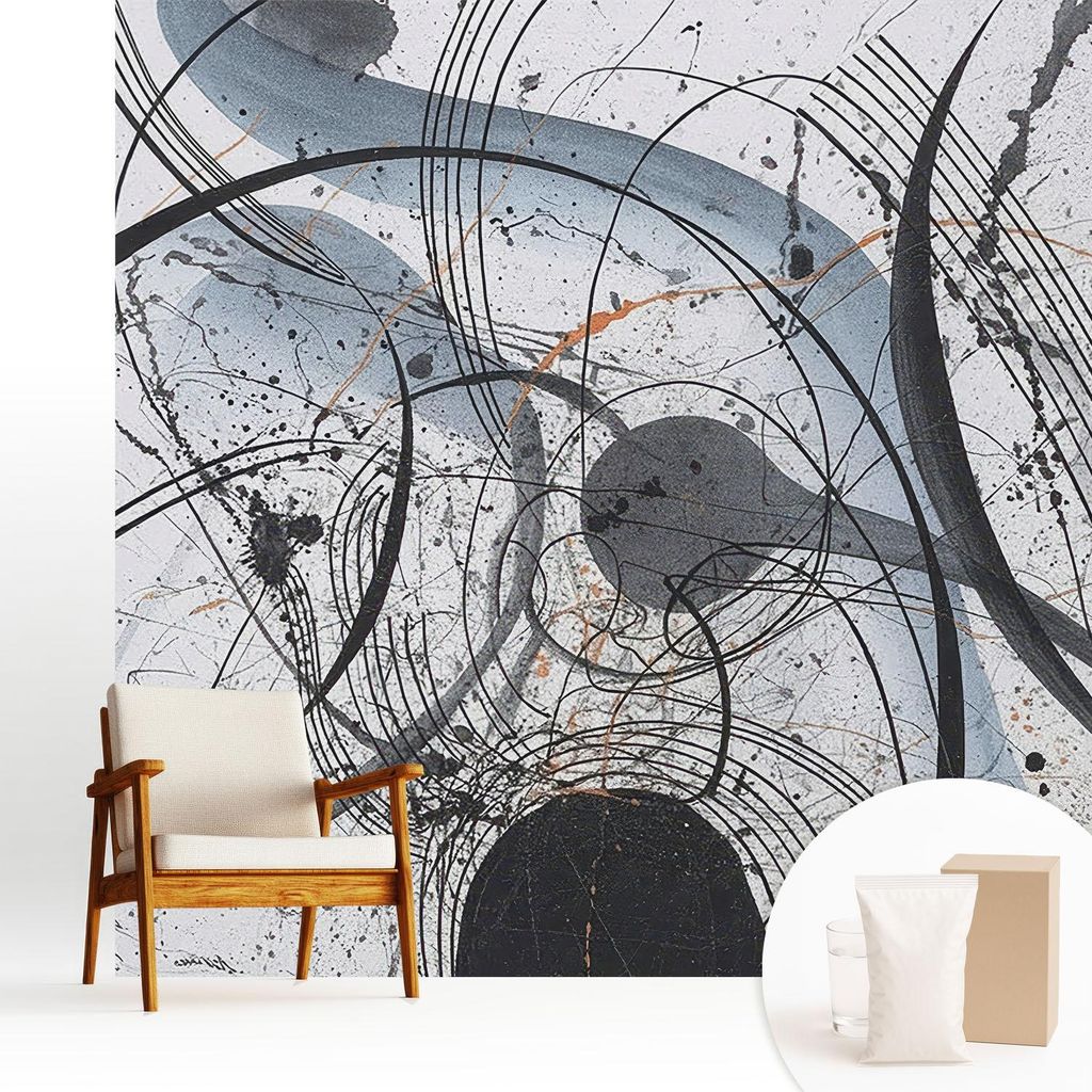 Fototapete - 250x250 cm - Tapete - Wandtapete - Wandbilder - Dekofolie - Tapete Folie - Wand - Dekoration - Wohnzimmer - Ausdrucksstarke Abstraktion
