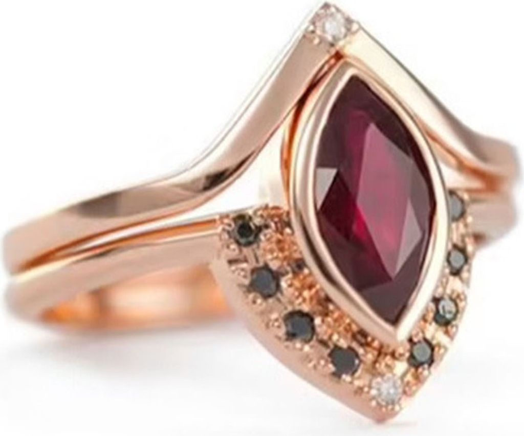 2 Teile/satz Strass Retro Paar Ringe Legierung Rot Prismatische Faux Kristall Finger Ringe Charme Schmuck-Rot,US 10