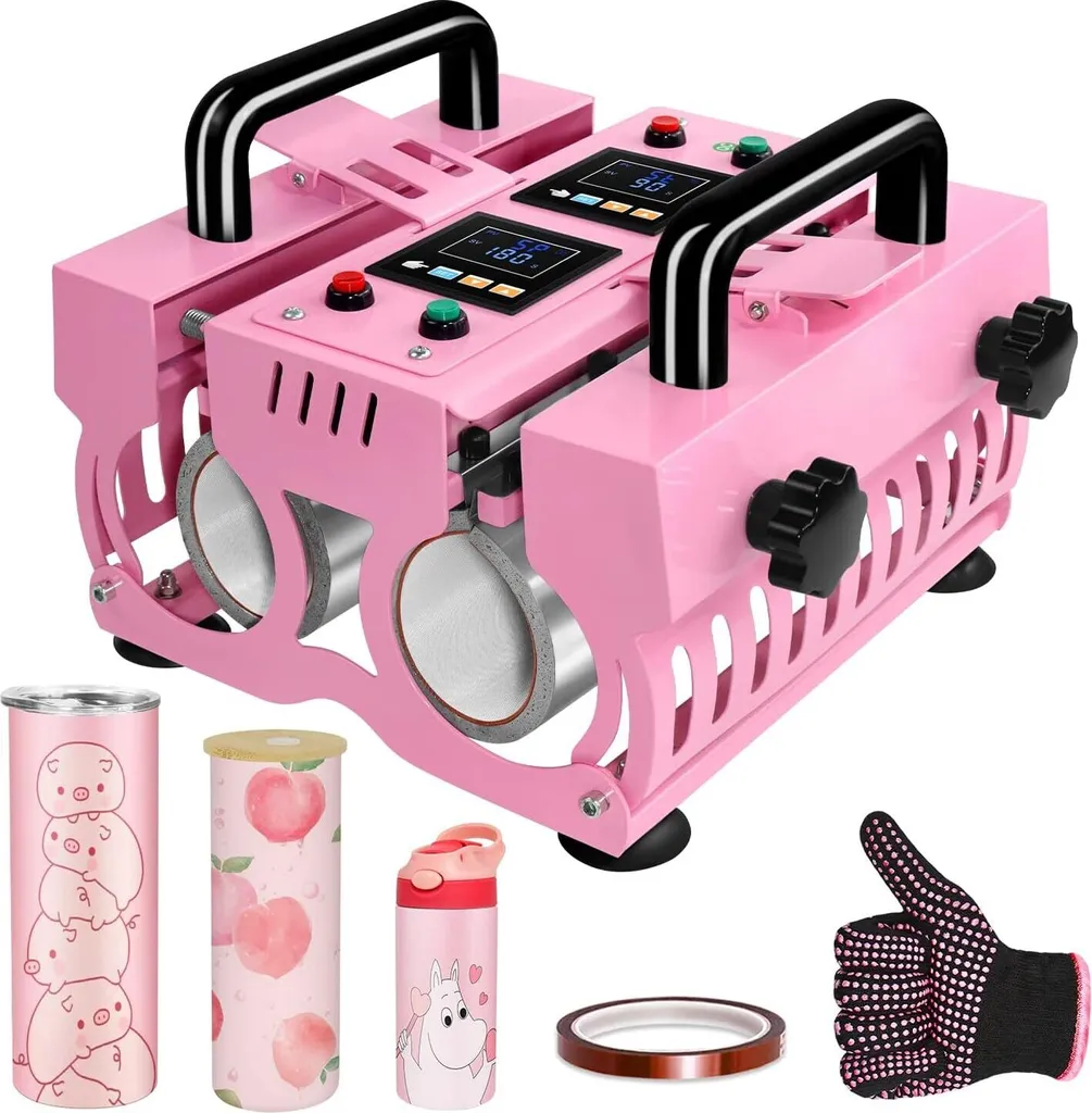 Machine de sublimation pour mugs et gourdes double presse 1000W 220V