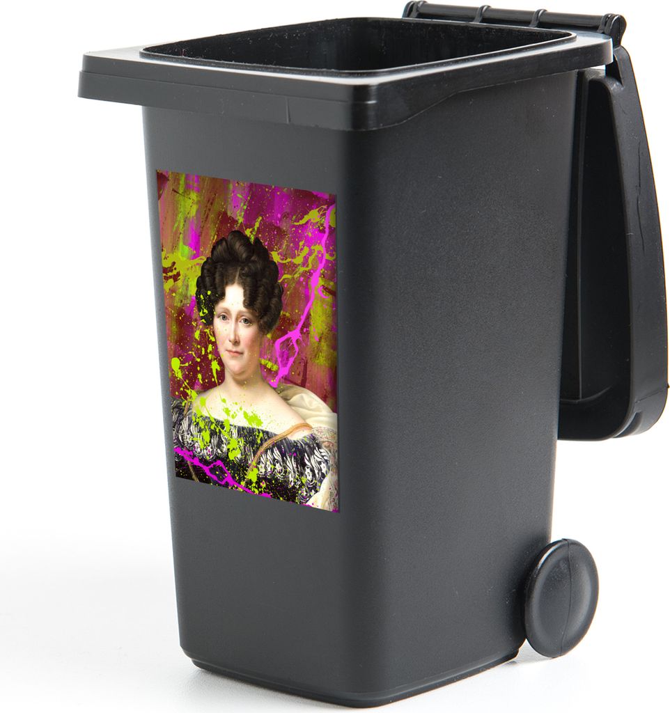 MuchoWow Mülltonnenaufkleber Johanna Henriette Engelen - Dubois Drahonet - Neon 40x60 cm - Mültonnen-sticker - Sticker - Aufkleber für die Mü...