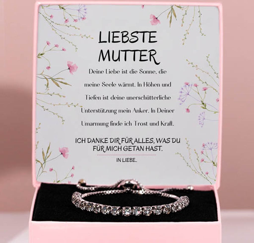 Liebste Mutter - Armband mit kubischen Zirkonia Kristallen Produktbild 