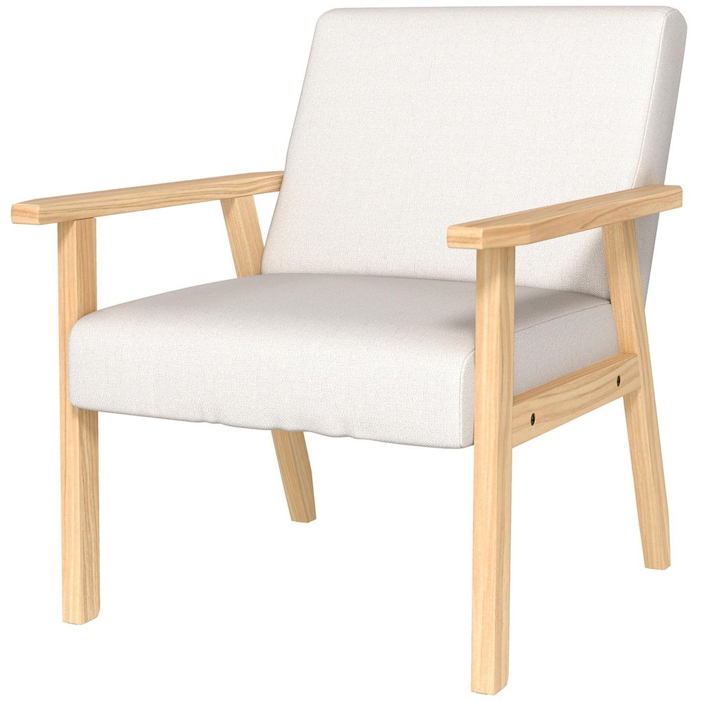 Silla de comedor HOMCOM, sillón tapizado, estructura de Imagen del producto 