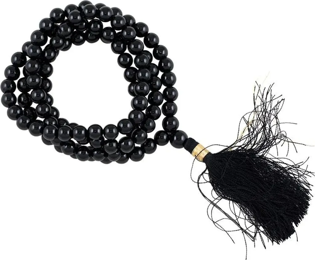Mala Onyx Noir Qualité AA 108 Perles 7mm - Pierre Naturelle Authentique - 3