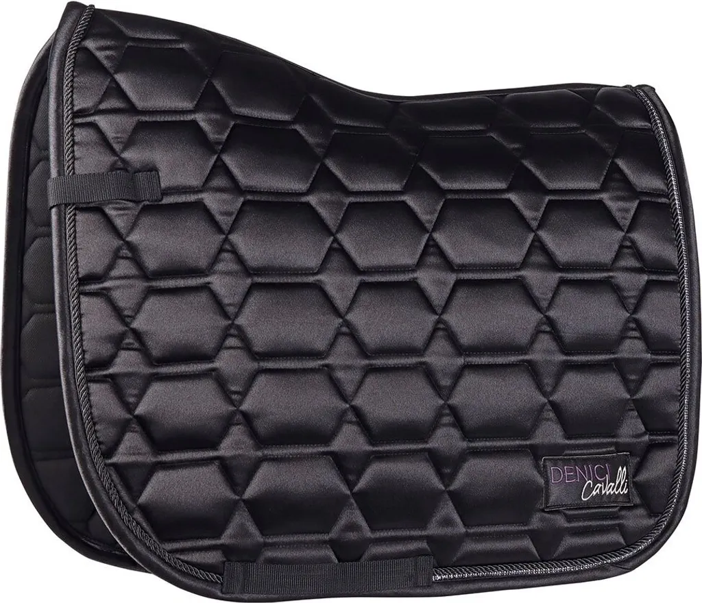 Tapis de selle Harry's Horse satiné avec finitions Denici Cavalli Noir
