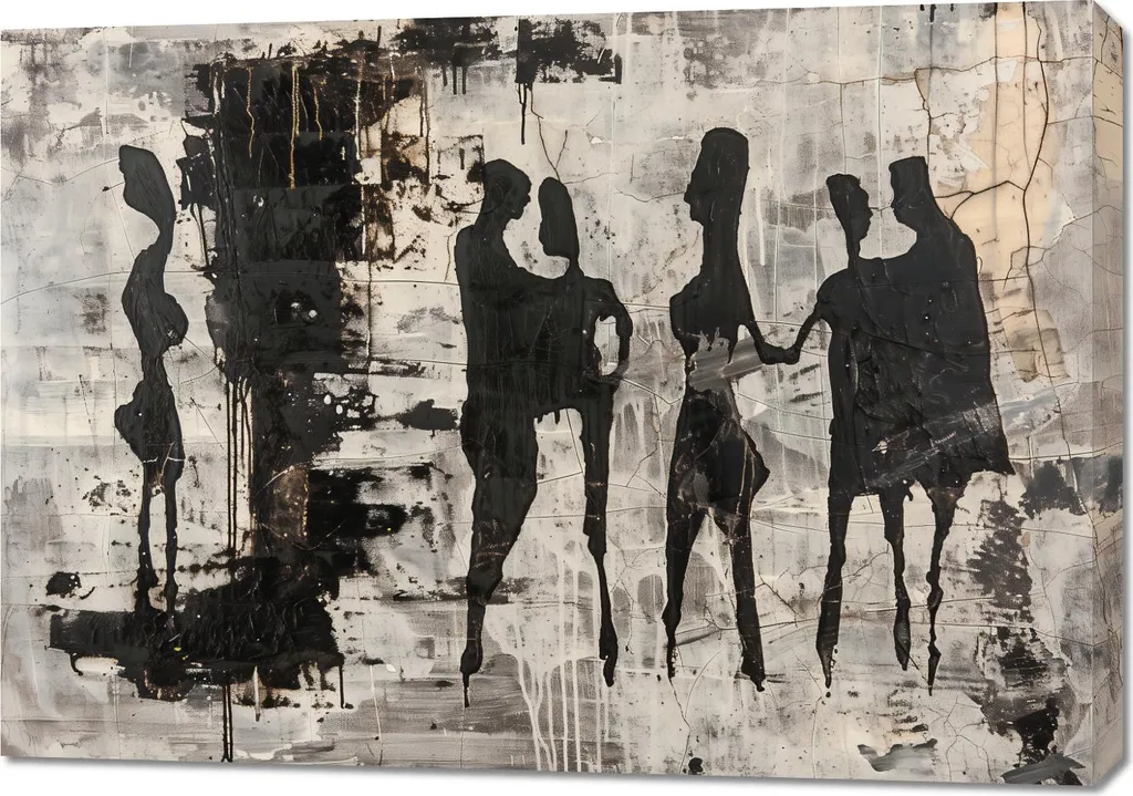 Image 100 x 70 cm Personnes Grises pour Habiller un Mur Vide Facile