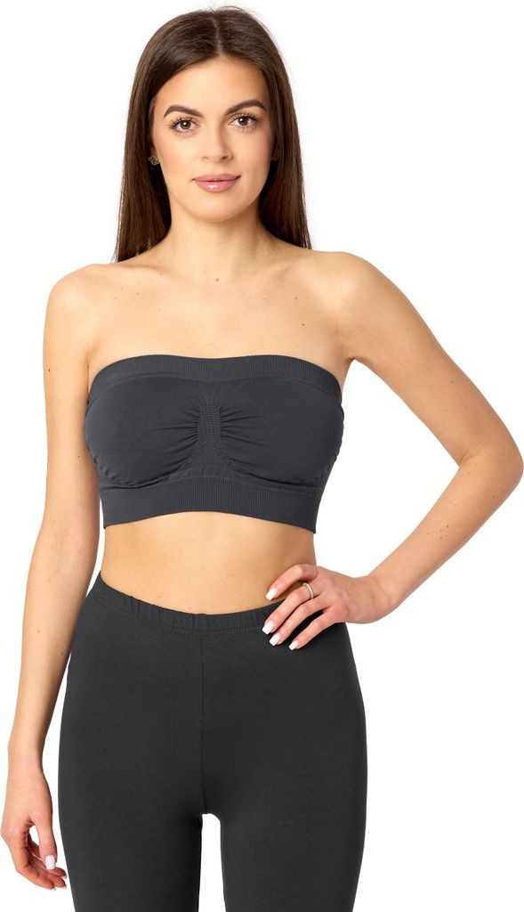 Merry Style Damen Bandeau Top 06 161 (Graphite, S-M)