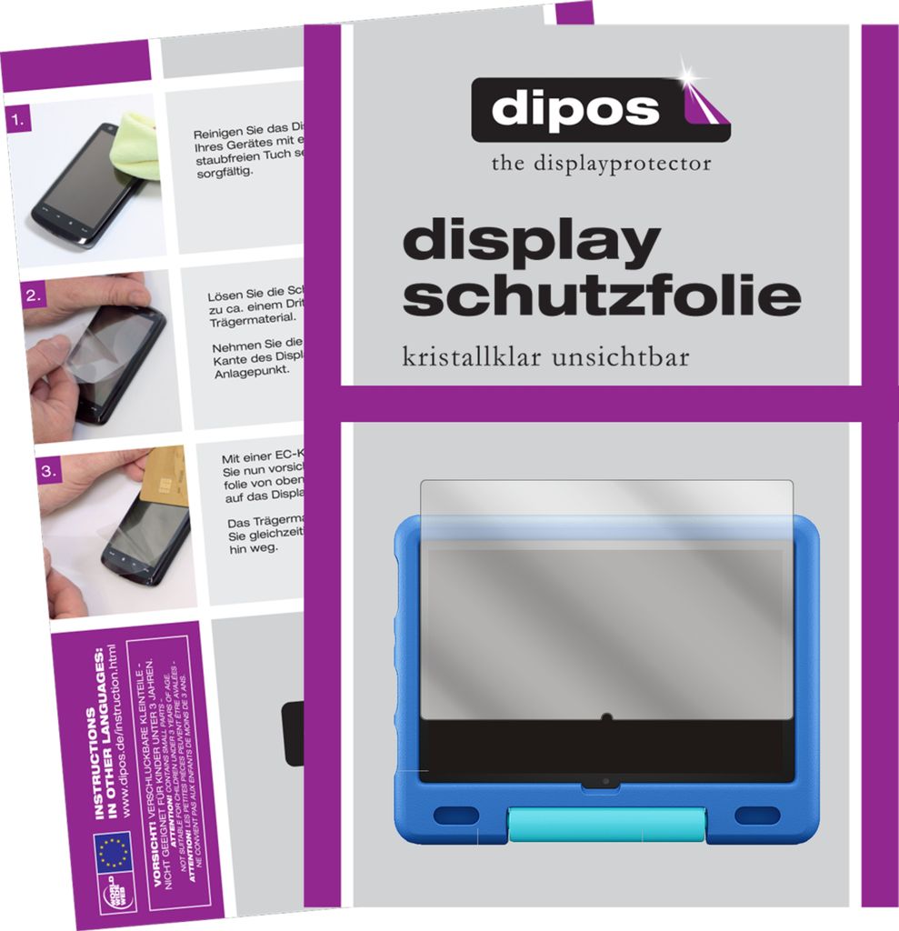 2x Schutzfolie für Amazon Fire HD 10 Kids (2021) klar Produktbild 