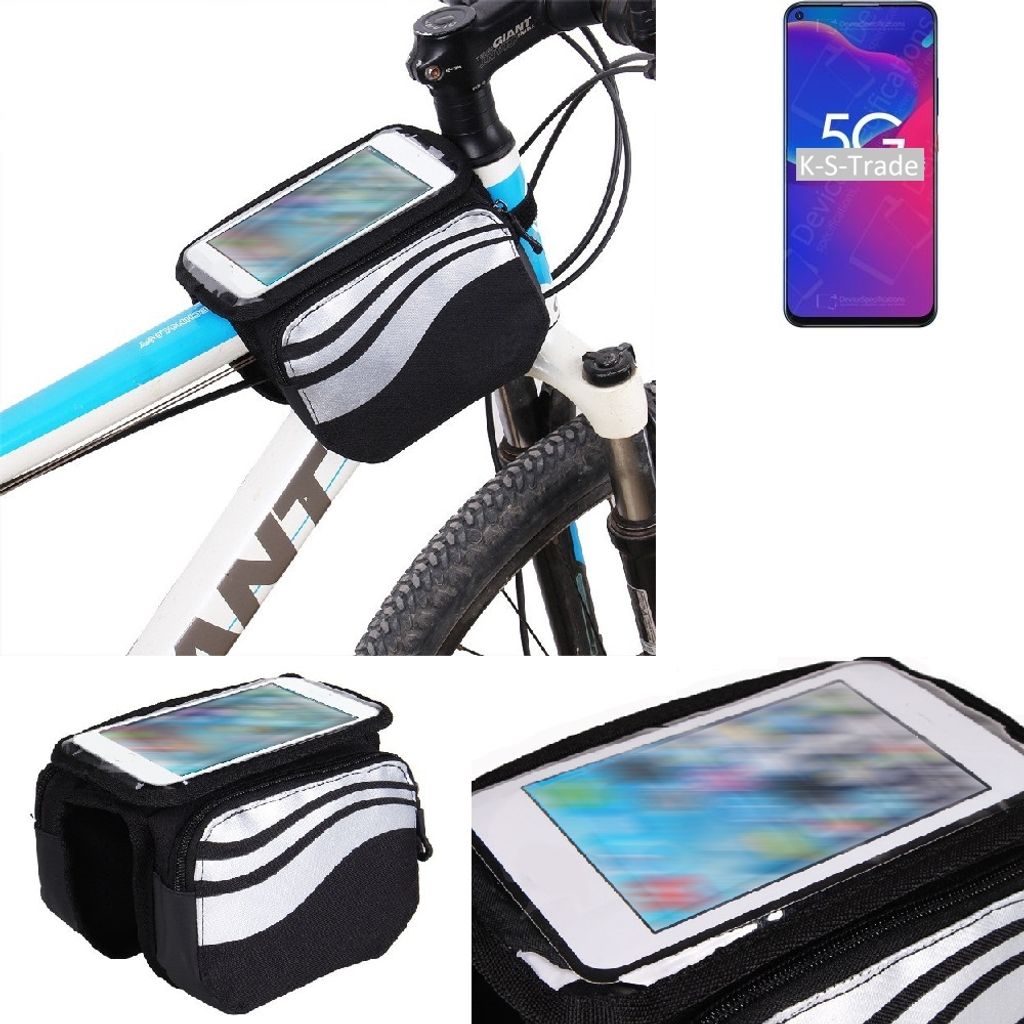 K-S-Trade Rahmentasche Fahrrad-Halterung kompatibel mit ZTE Axon 11 SE Rahmenhalterung Fahrrad Handyhalterung Fahrradtasche Handy Smartphone Halterung