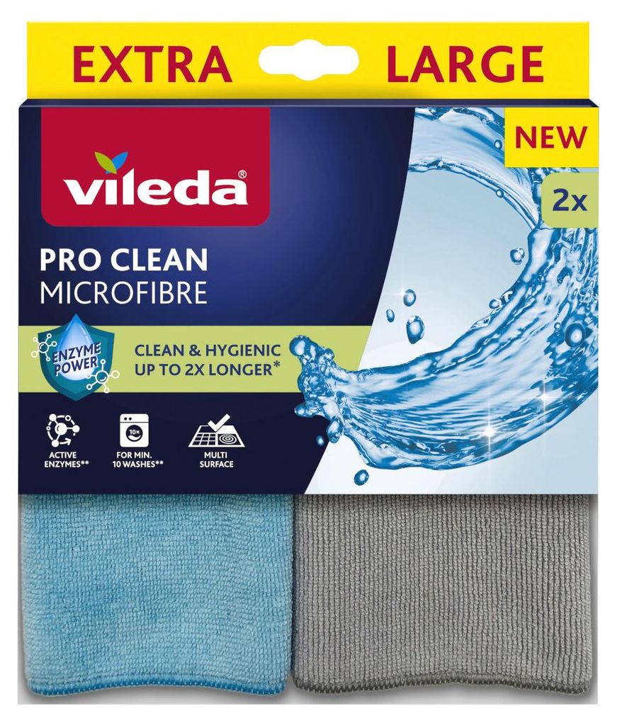 Ściereczki Vileda Pro Clean z enzymami z mikrofibry 2 szt. Zdjęcie produktu 