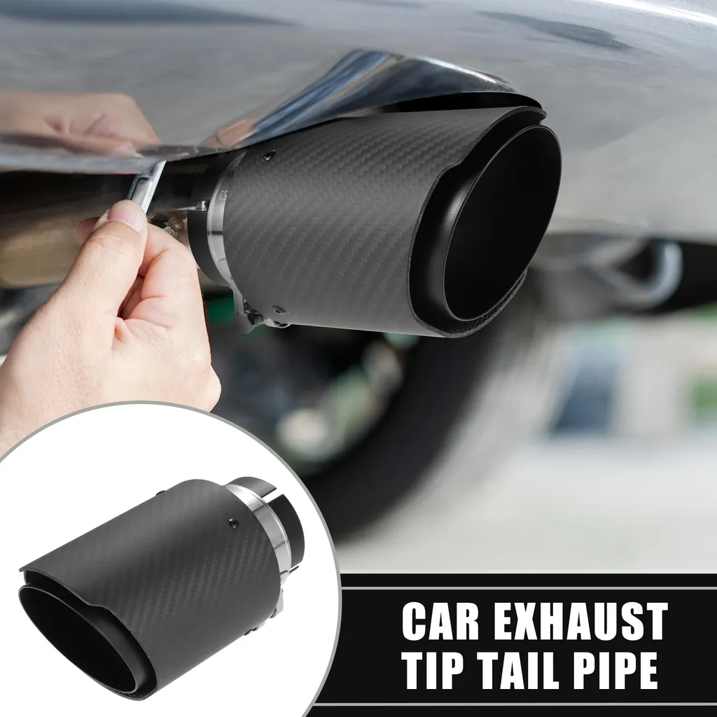 Embout Échappement Carbone Noir 60mm - Cache Pot Usé Sport