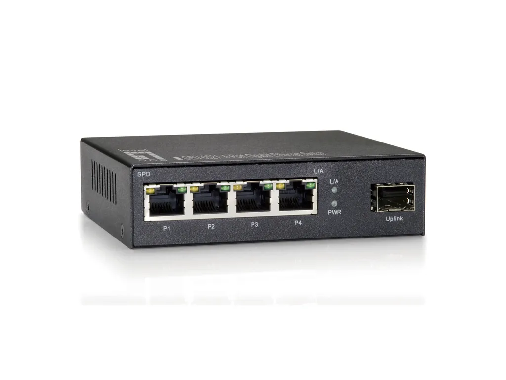 Switch Gigabit Ethernet 5 Ports LevelOne GEU-0521 avec Liaison Uplink SFP