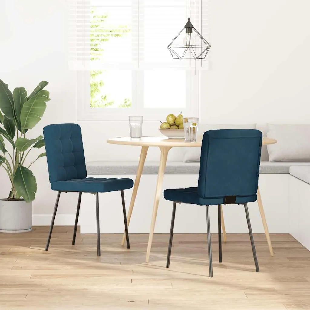 vidaXL Sedie da pranzo 2 pz. Velluto blu