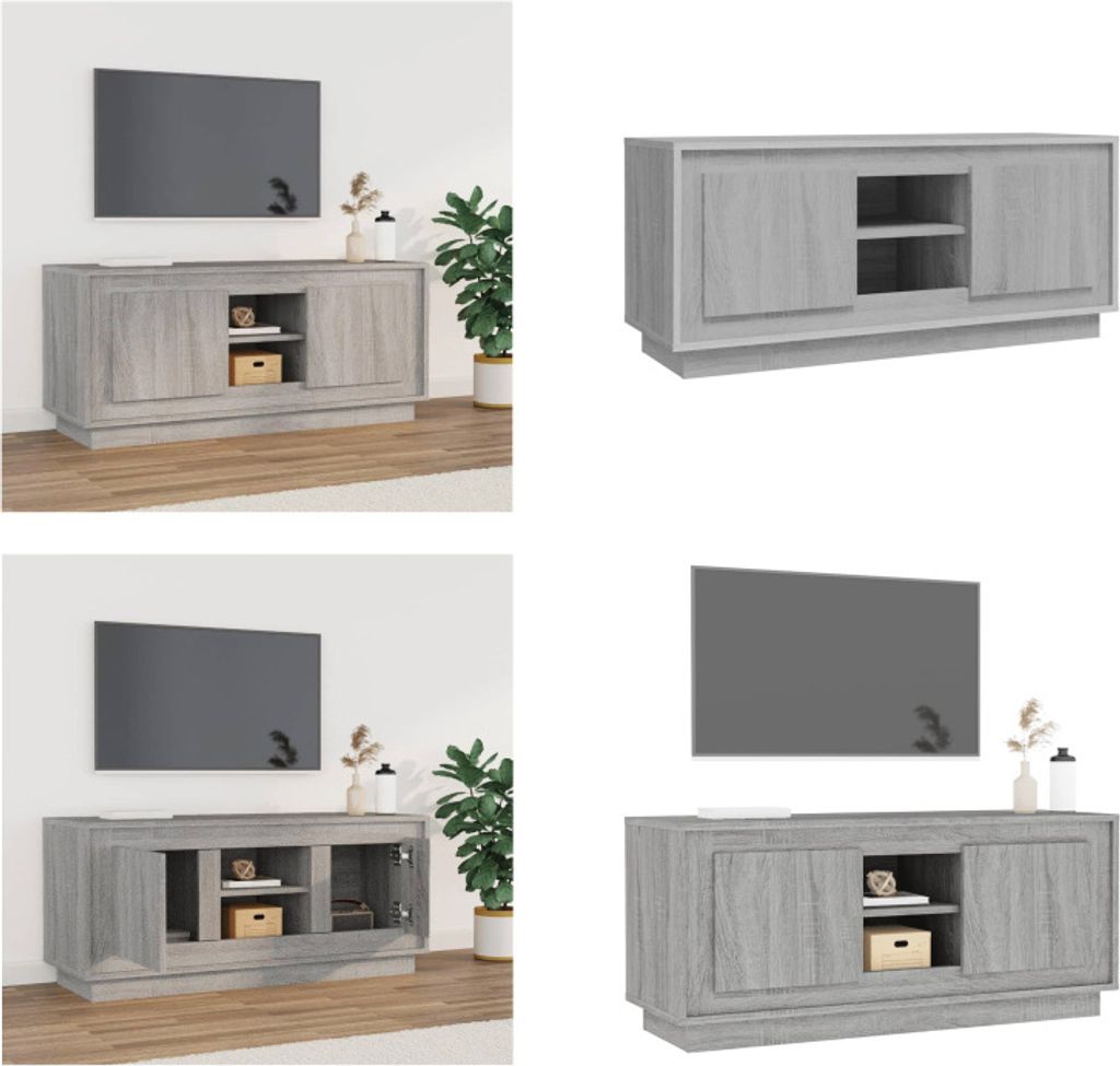 vidaXL TV Schrank Grau Sonoma 102x35x45 cm Holzwerkstoff - TV-Schrank - TV-Schränke - TV-Möbel - TV-Ständer