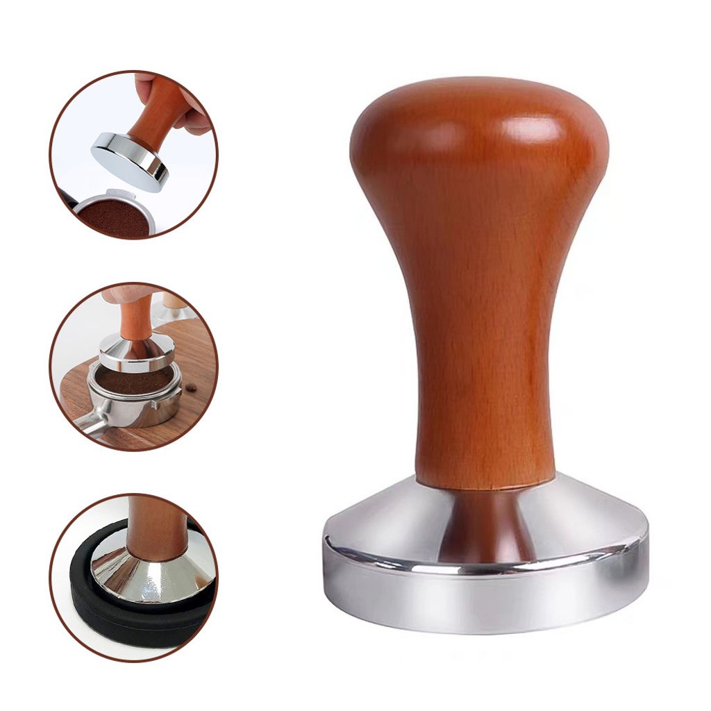 Espresso Tamper 51mm Kaffeestampfer aus Edelstahl mit Produktbild 