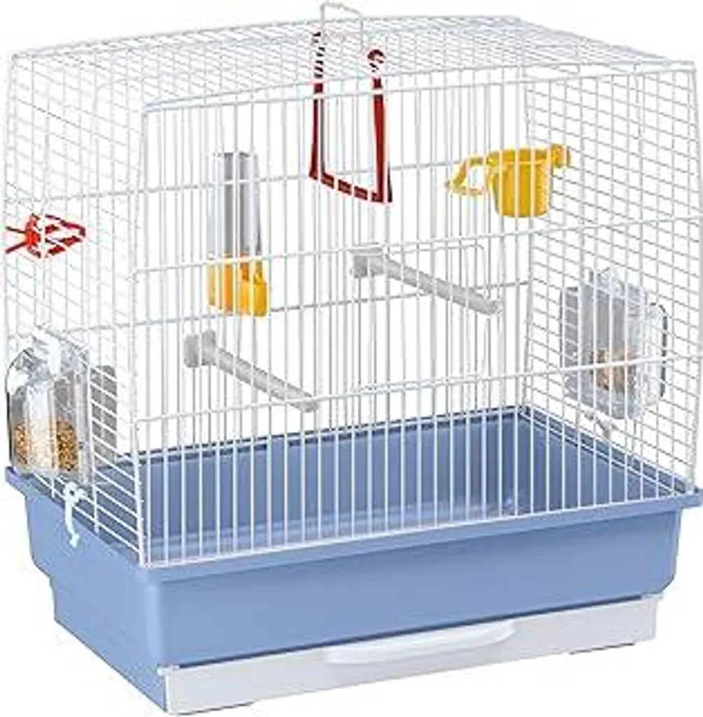 Ferplast Canarino Gabbia Bianca 39cm - Habitat Completo con Accessori