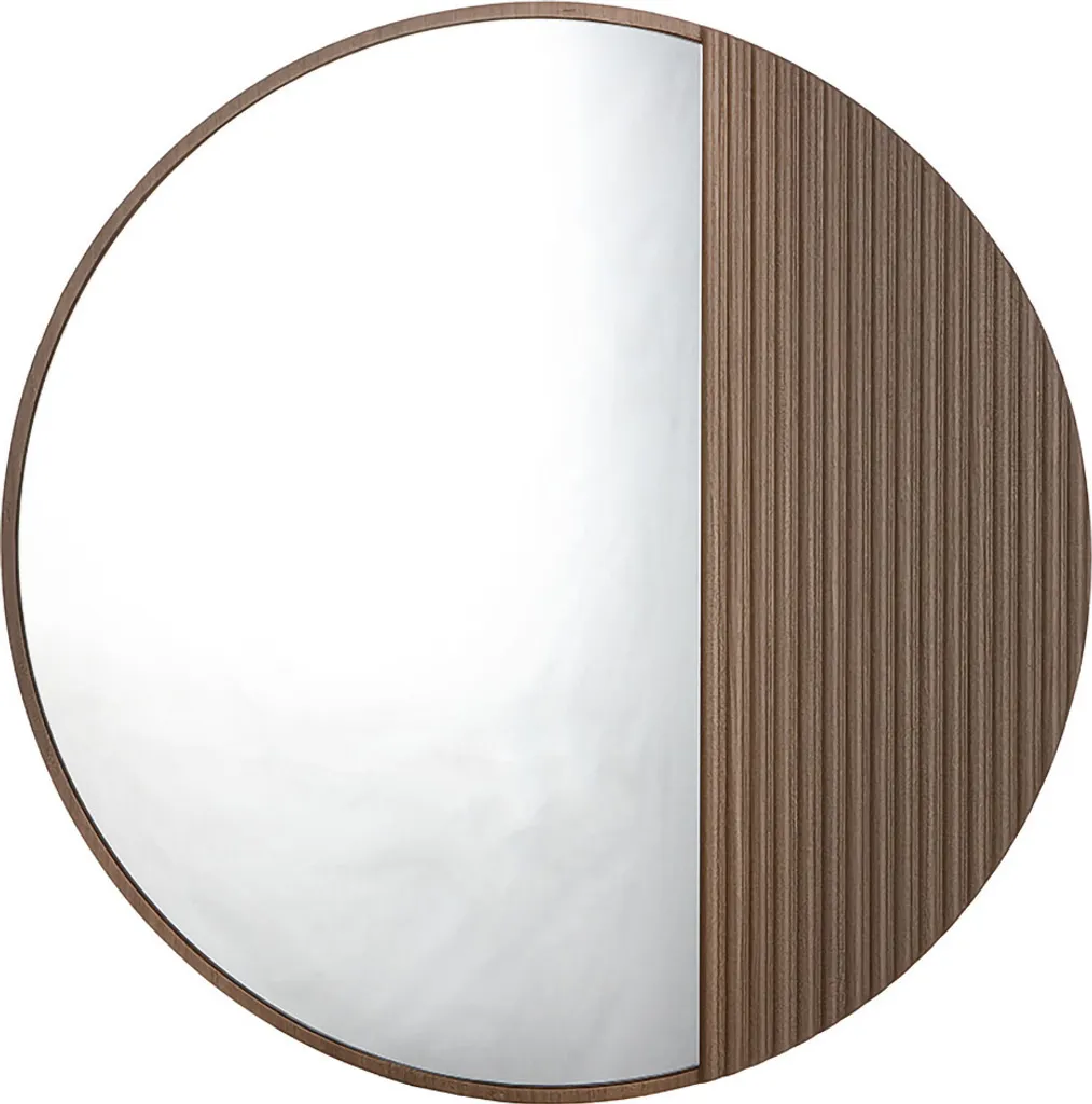Miroir de Salon Rond 70 cm Gilde Living Marron pour Entrée et Chambre