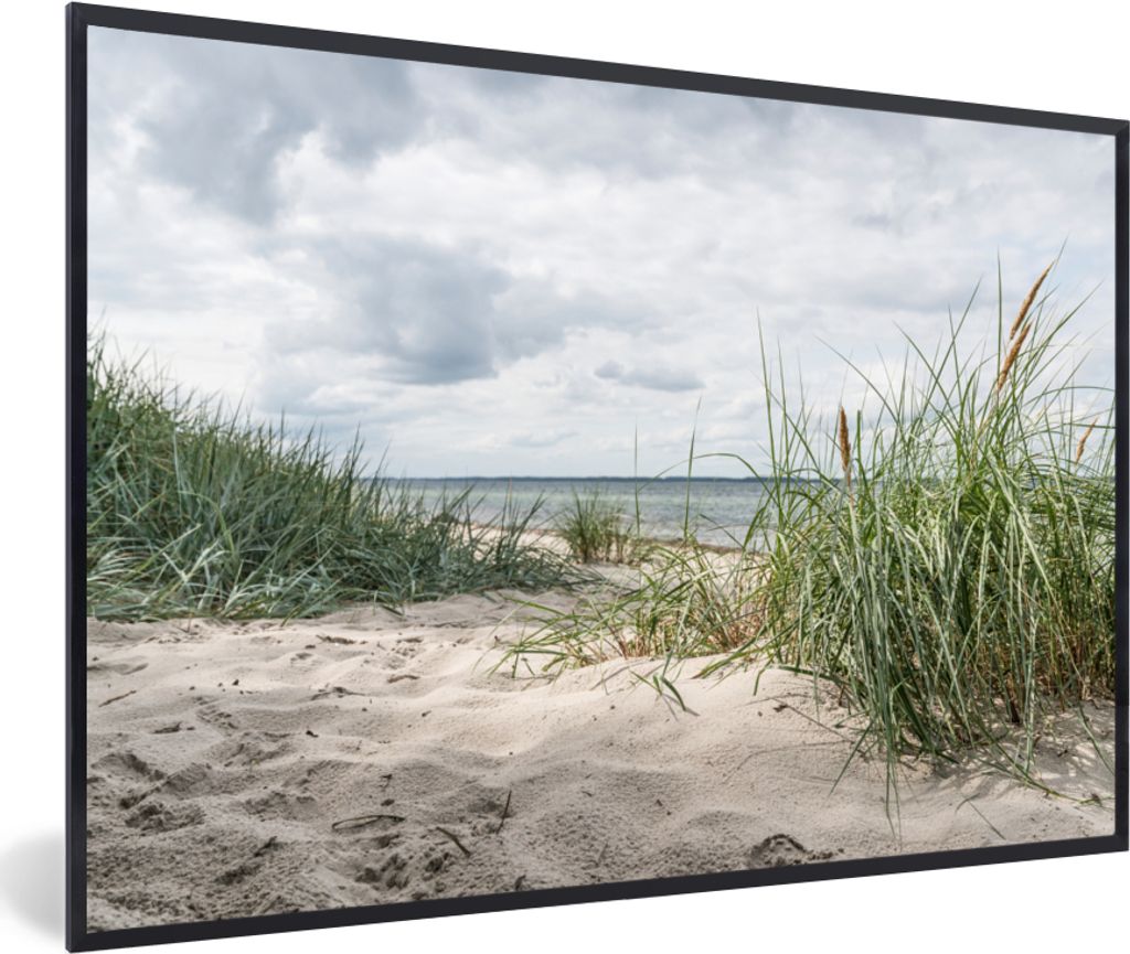 MuchoWow MuchoWow Gerahmtes Poster Sand - Pflanzen - Deutschland 30x20 cm - Poster mit zchwarzem Bilderrahmen - Kunstdruck - Bild-Poster