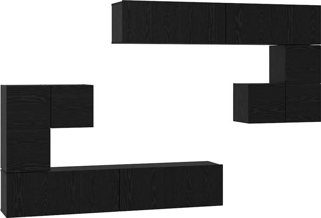 TV-Einheiten 4 pcs Schwarz Eichen-Optik Holzwerkstoff