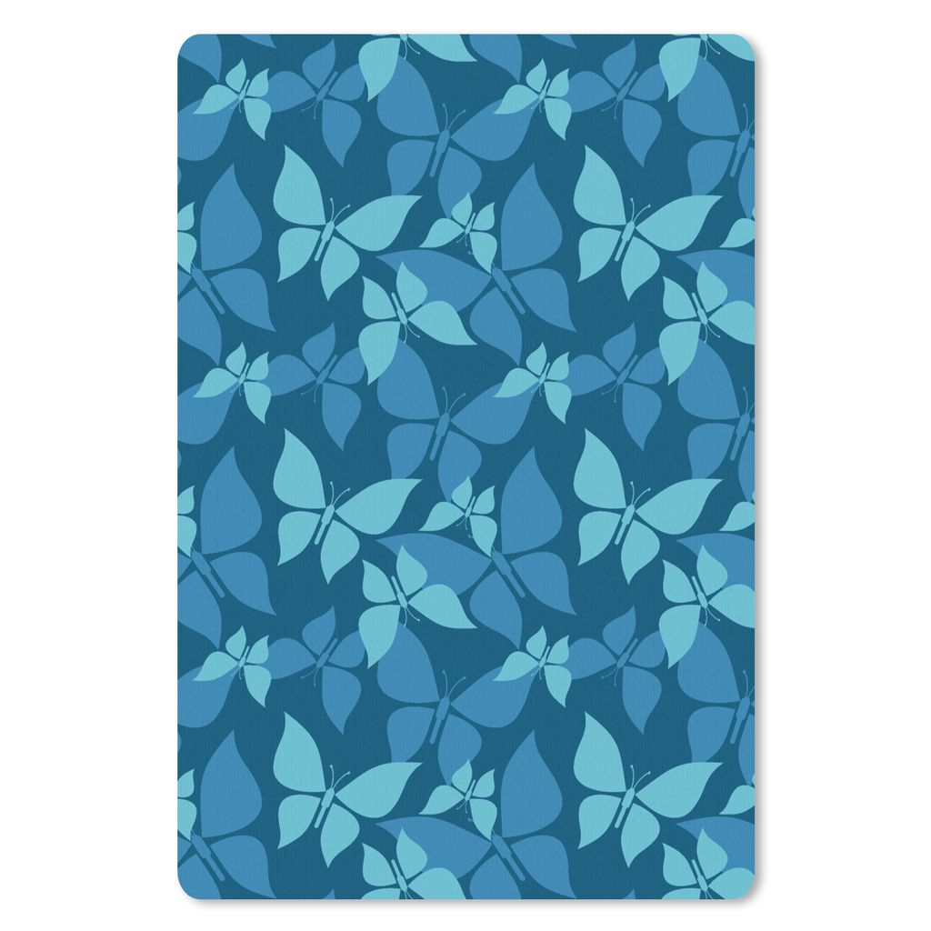 MuchoWow® Mauspad Mousepad Schmetterlinge - Muster - Blau Produktbild 