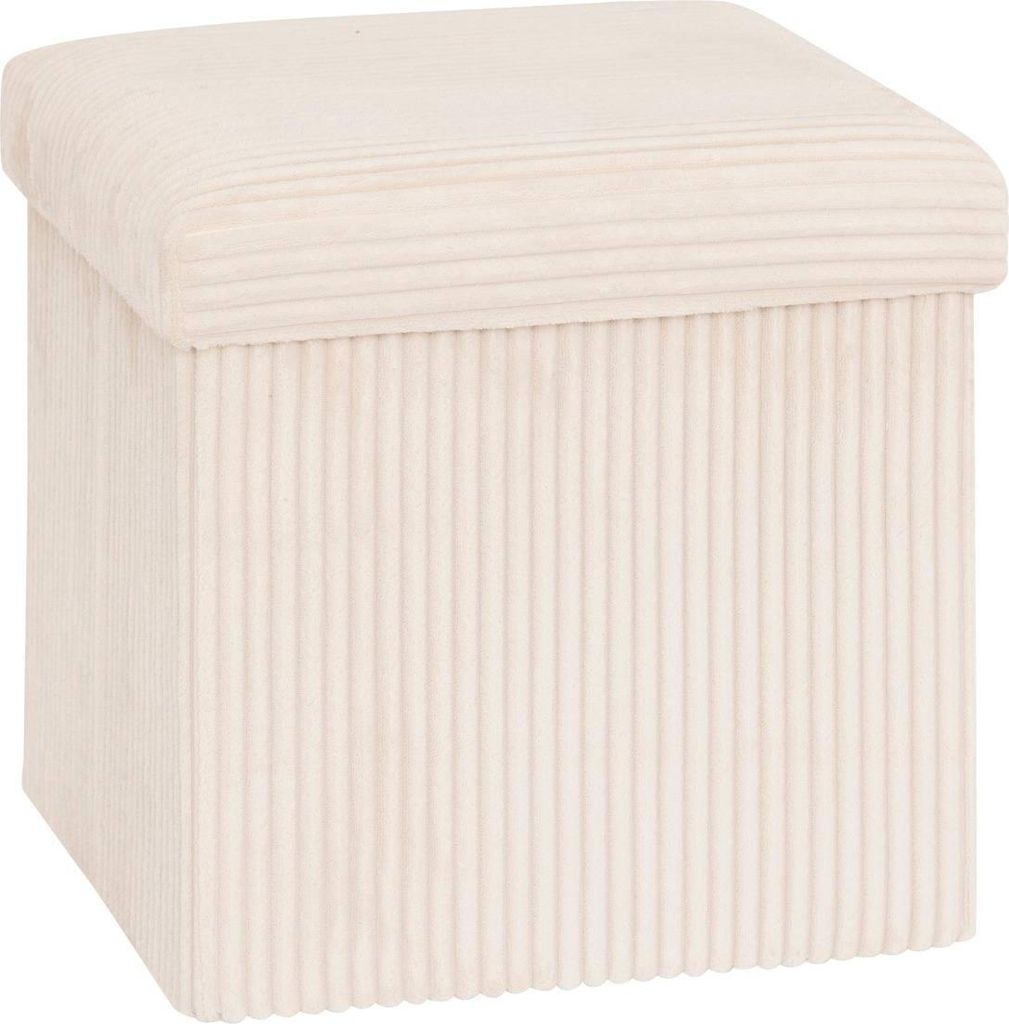 Klapphocker arum elfenbeinfarben 38x38cm  - Atmosphera Produktbild 