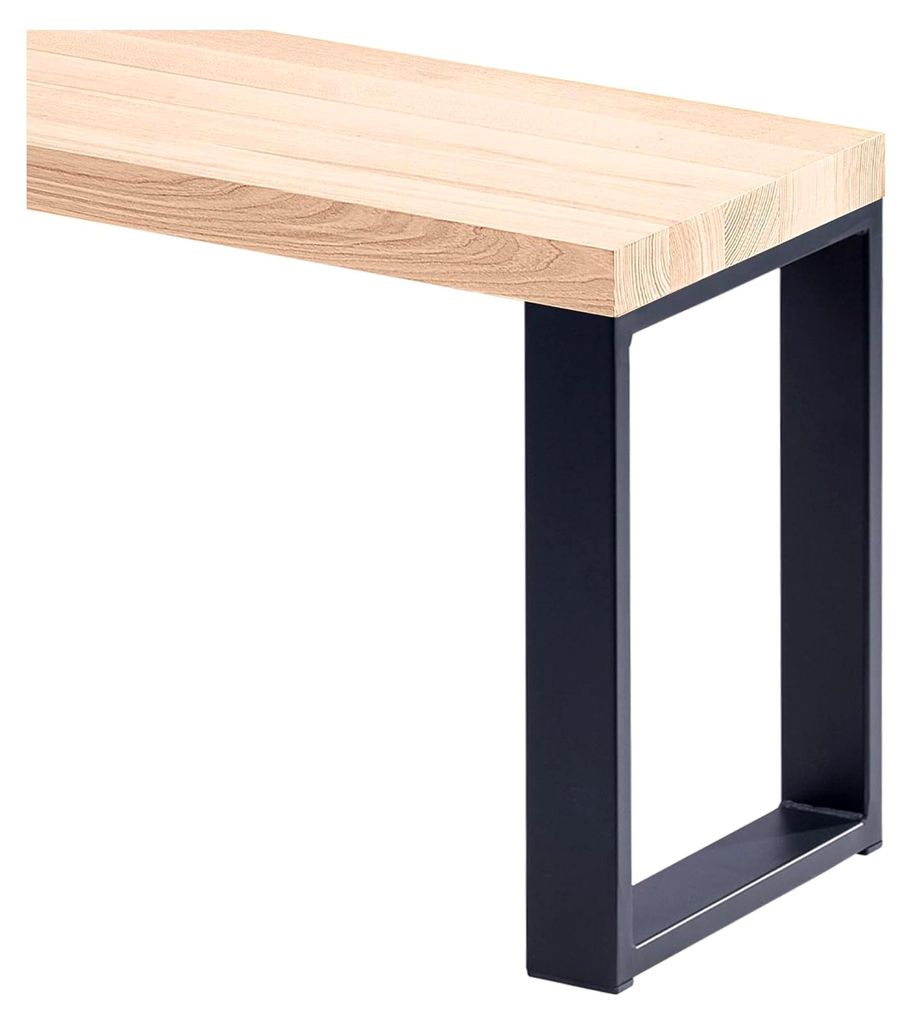 Sitzbank für das Esszimmer aus Holz 30x80x47 cm, Möbelfüße in Anthrazit/Roh