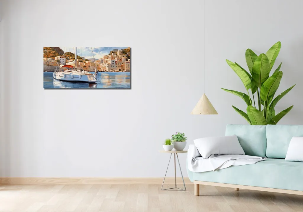 Quadro 90x40 cm Alla Deriva sull'Acqua - Stampa su Tela Moderna - 2