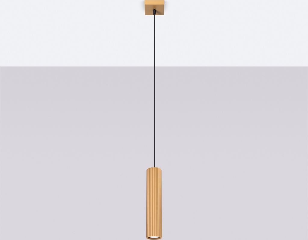 Pendelleuchte KARBON 1 golden 1xGU10 10W Aluminium 118x8x8cm Sollux Lighting