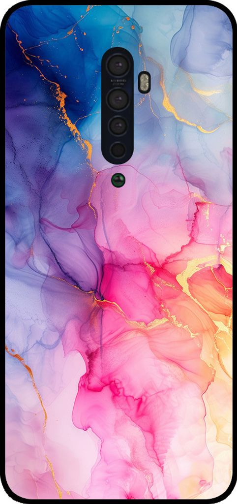 Smartphonica Telefon Fall geeignet für Oppo Reno2 mit Marmor-Druck - TPU zurück Abdeckung Fall Marmor-Design - Regenbogen