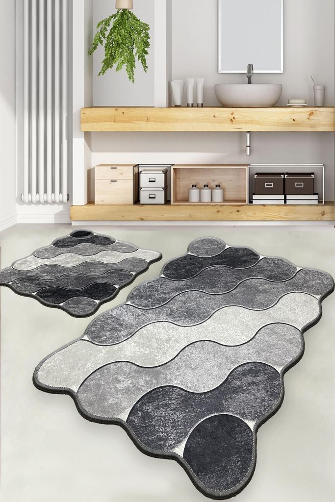 Mijolnir, Circle - Grey, Badematten-Set (2 Stück), Grau, 60 Produktbild 1