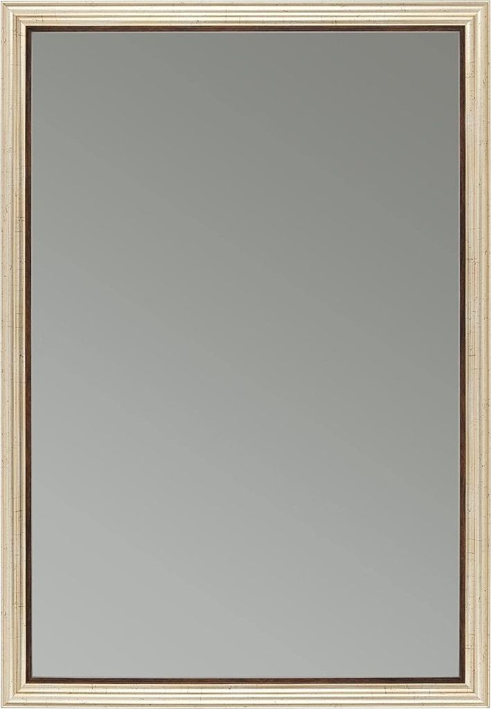 CLAMARO 'Emma' Antik Wandspiegel mit Rahmen | Champagner Gold | Shabby Chic Vintage Barock Spiegel mit Holzrahmen | Barockspiegel inkl. Metall Aufh...