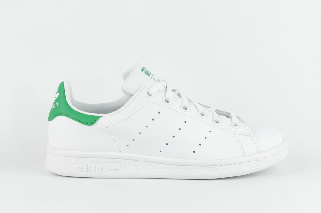 Adidas Stan Smith J Jugend Leder Schnürung Turnschuhe In Schwarz – 3.5 UK / Weiß