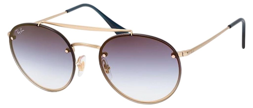 Ray-Ban BLAZE ROUND DOUBLE BRIDGE, Erwachsener, Uni, Rund, Gold, Nicht-polarisierte Linse, Metall