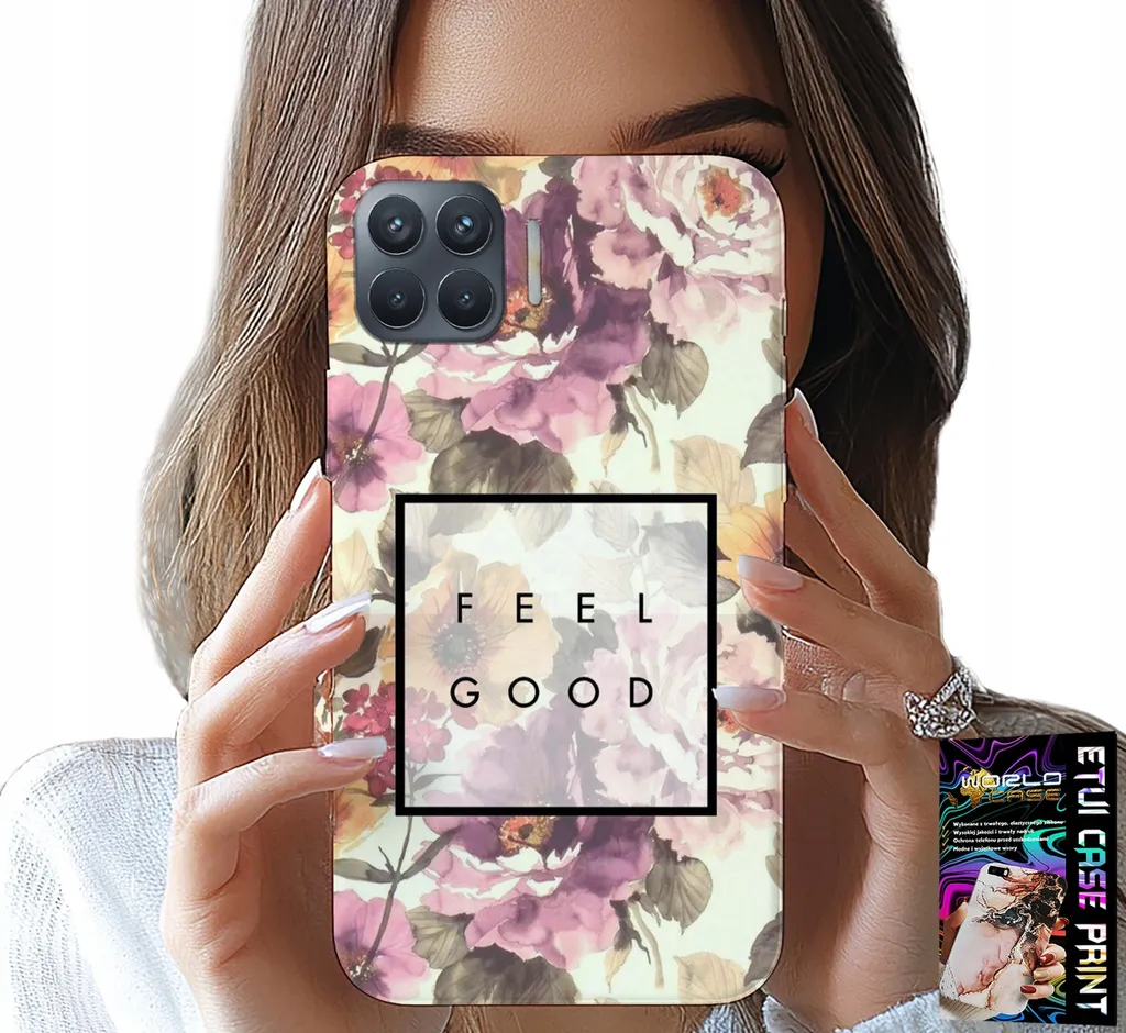Custodia per Oppo Reno 4 Lite - Modello floreale, donna alla moda + vetro