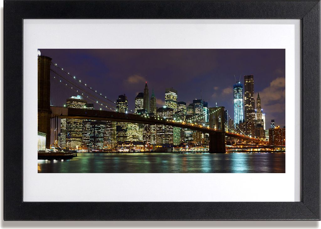 Bild 30x20 MDF-Rahmen Wandkunst Bridge City Architektur