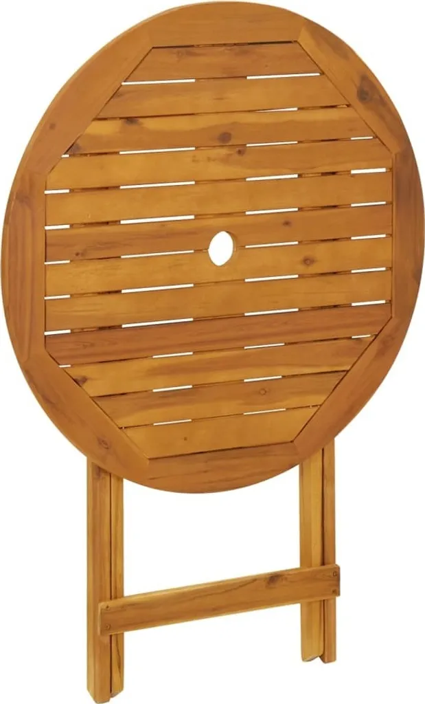 SYFAX™ Tavolo da Giardino Pieghevole 70 cm in Massello di Acacia - 4