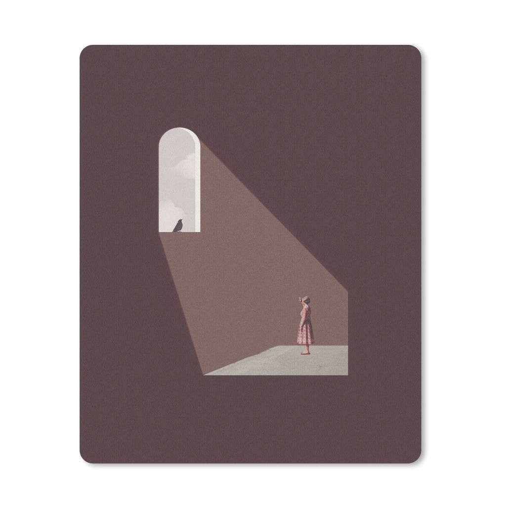 MuchoWow Mauspad Mousepad Vintage - Vogel - Abstrakt - Mädchen 19x23 cm - Mousepads - Maus Mat - Pad - Mausunterlage - Mauspads - Spielen