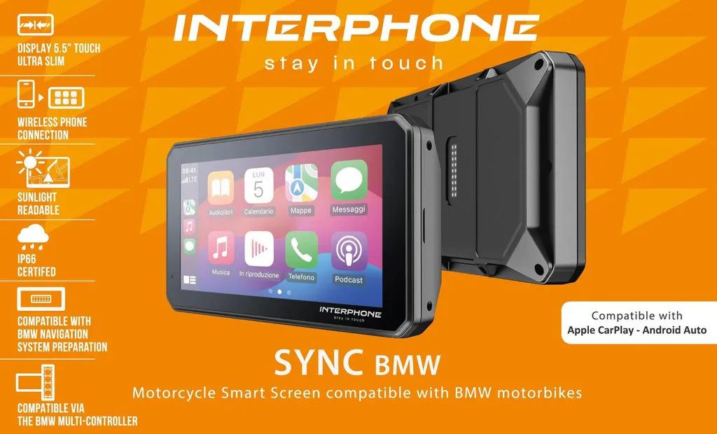 Écran Intelligent de Moto INTERPHONE Sync 55 B Compatible Support BMW - 6