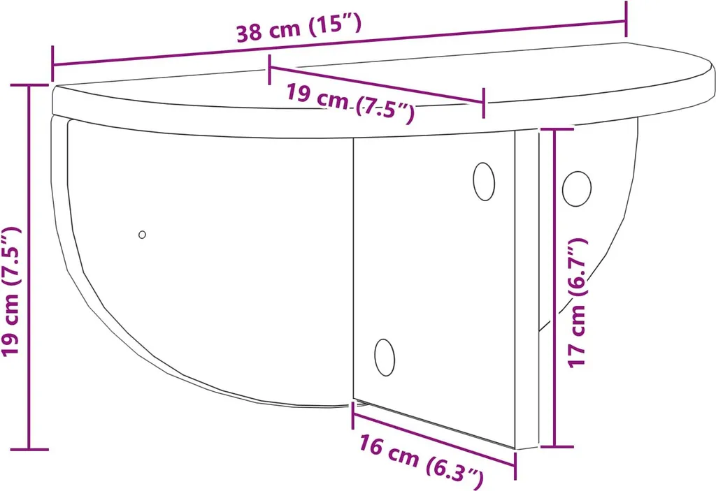 Mensola Ufficio SYFAX 38x19x19 cm | Rovere Fumé per Smart Working - 11