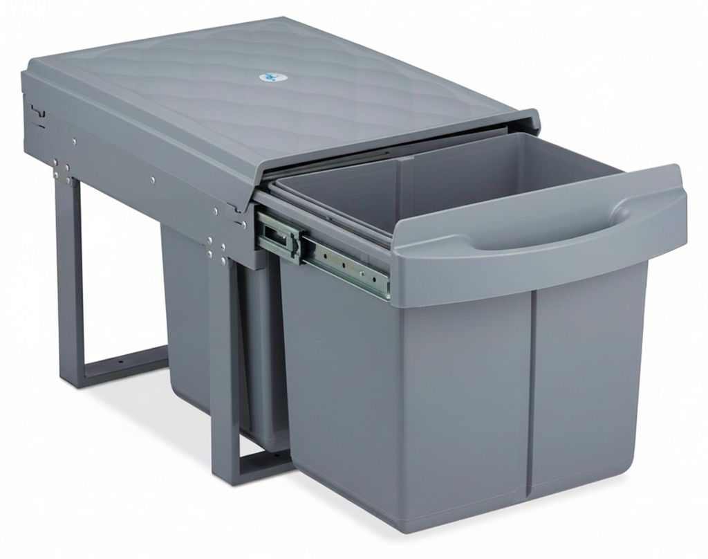 Relaxdays Poubelle encastrable double, poubelle de cuisine Image du produit 