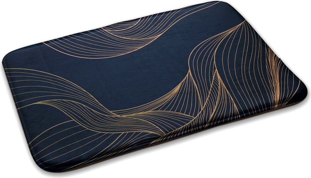 Teppich Teppich Wohnzimmer Schlafzimmer Modern - 75 cm x 45 cm - Abstrakte Goldene Linien