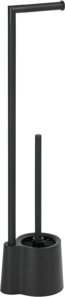 WENKO set per WC a libera installazione Portascopino Bagno Avola nero elegante opaco