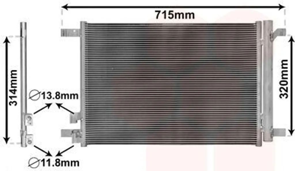 Condensateur de climatisation VAN WEZEL 58005335 pour VW Golf VII et Polo