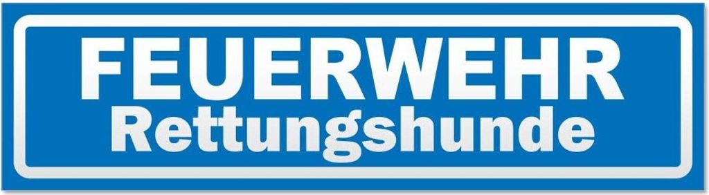 Kiwistar - Autoaufkleber - Blau - 60 x 16 cm - Feuerwehr Rettungshunde invertiert - Hinweis Aufkleber Sticker für Auto, Kfz, Fahrrad, PKW, LKW