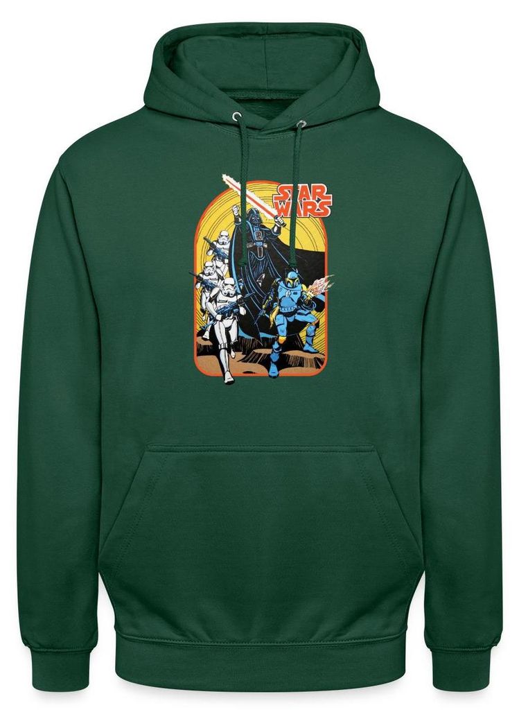 Star Wars Retro Darth Vader Und Stormtrooper Uni Hoodie, XL, Flaschengrün