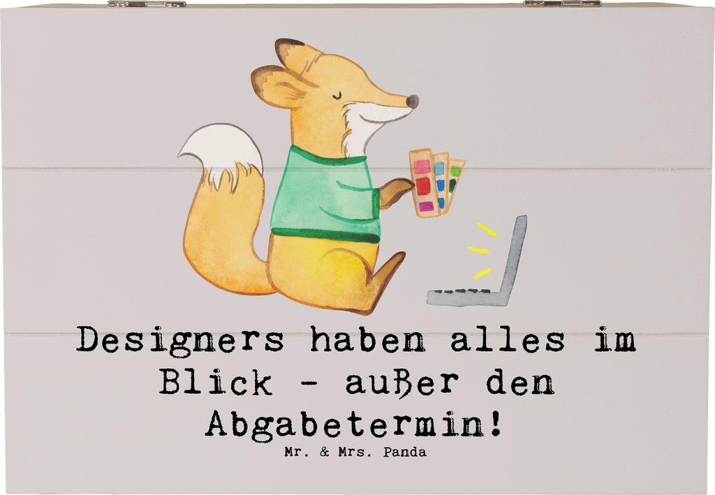 Mr. & Mrs. Panda Geschenkbox Designer Überblick 22 x 15 cm - Grau Pastell - Geschenk, visuelle Kunst, kreative Geschenke, Abgabetermin, Webdesign,...