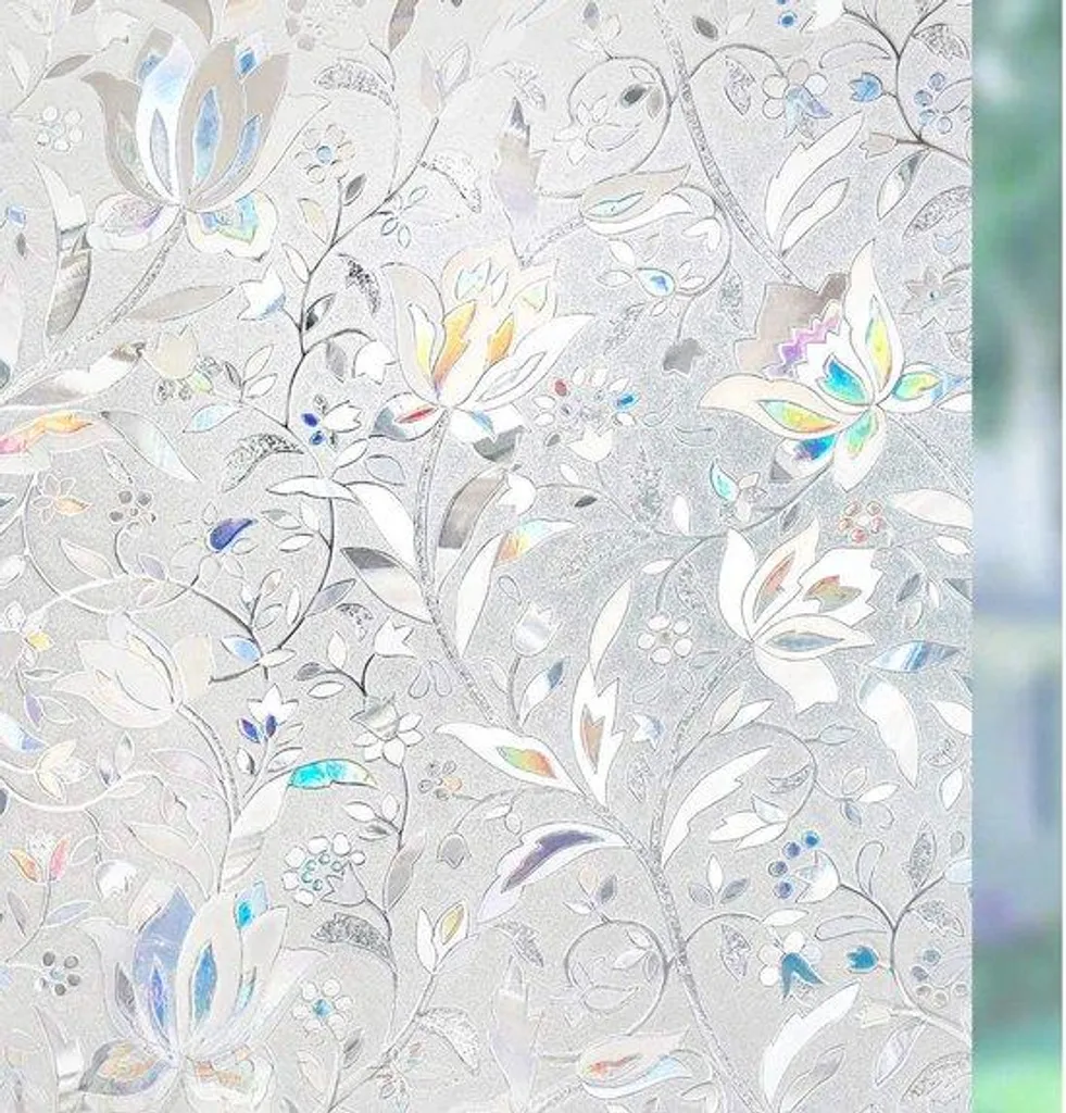 Sticker de Fenêtre Décoratif Fleurs de Tulipes 3D - Rouleau 60x300 cm